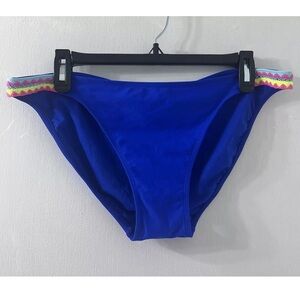 Xhilaration women’s Blue Crochet Trim Hipster Bikini Bottoms Size XL NWOT
